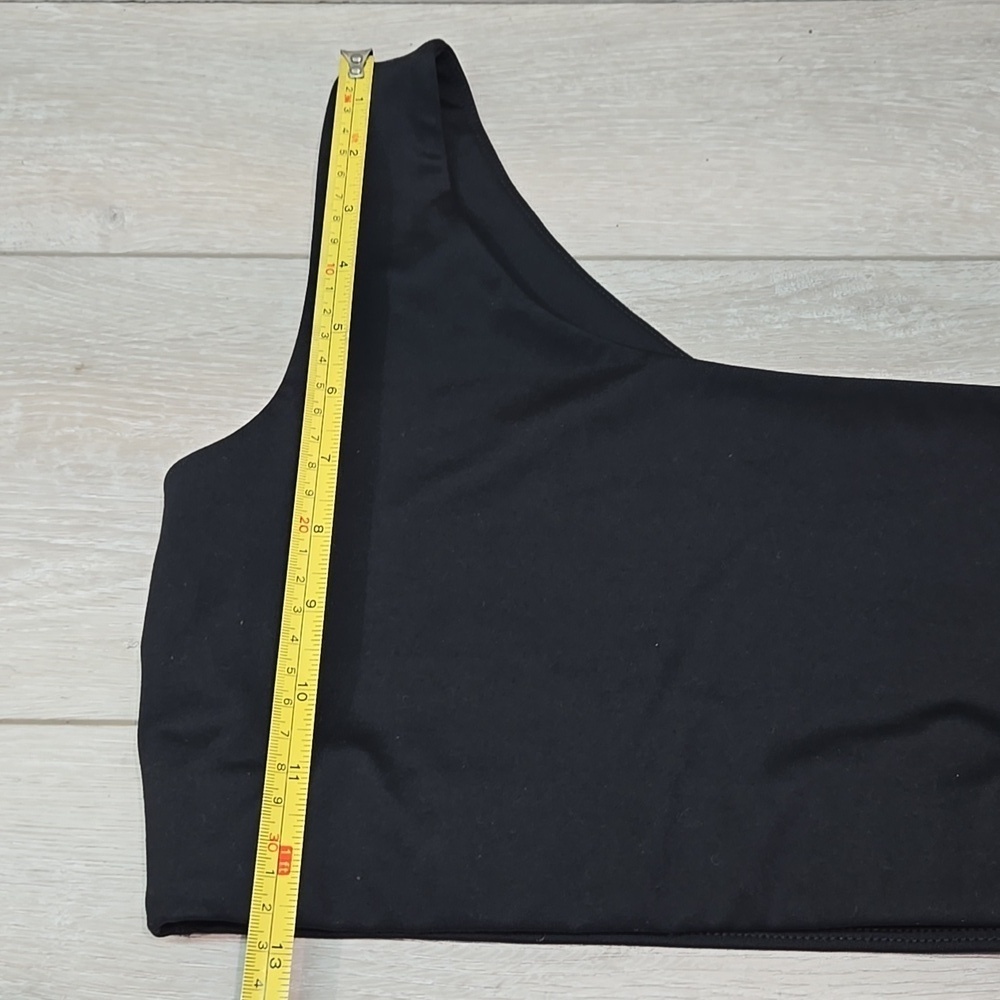 Girlfriend Collecrive Women Black One-Shoulder Crop Top Sz M Yoga - Picture 2 of 6